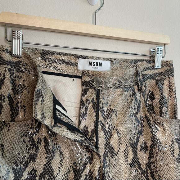 MSGM Python Print High Waisted Straight Leg Pants size 38 - Picture 6 of 11